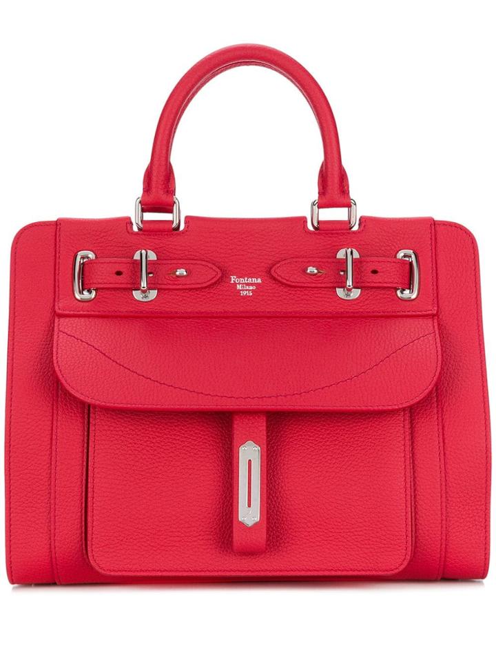 Fontana Pebbled Logo Tote - Red