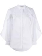 Alexander Mcqueen Oversized Frilled Sleeve Shirt - White