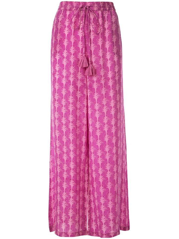 Le Sirenuse Palm Tree Print Trousers - Purple