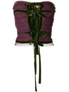 Romeo Gigli Vintage Strapless Lace-up Top - Pink & Purple