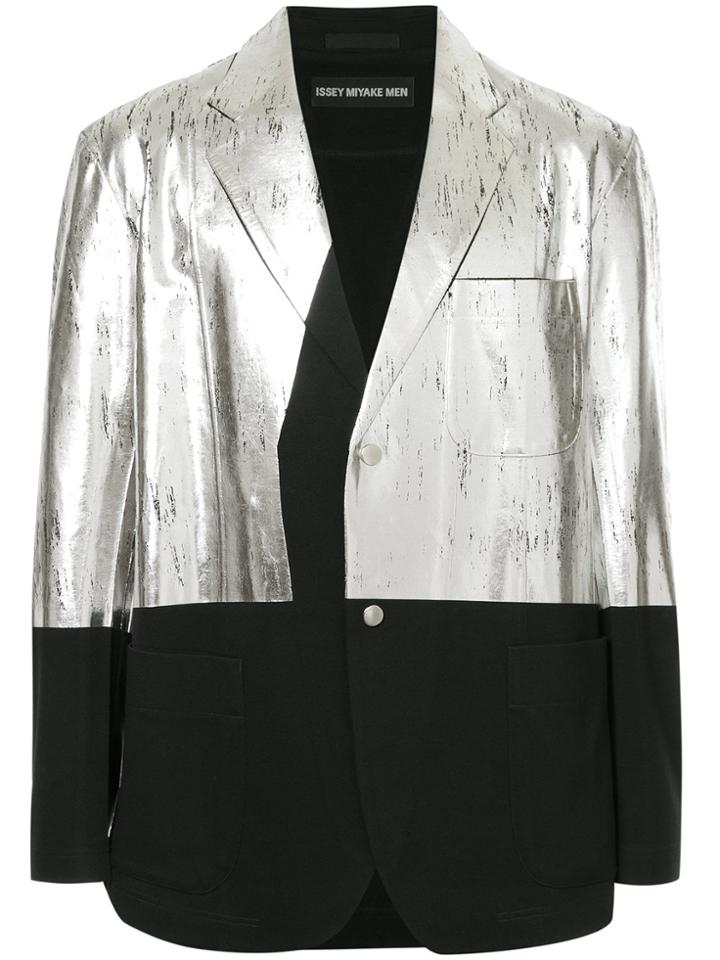 Issey Miyake Vintage Two-tone Metallic Blazer - Black