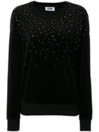 Sonia By Sonia Rykiel Embellished Sweatshirt, Women's, Size: Small, Black, Cotton/polyester/polyamide/glass