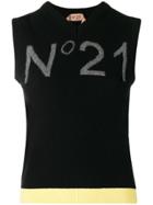 No21 Logo Sweater Vest - Black