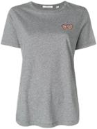 Chinti & Parker Heart Embroidered T-shirt - Grey