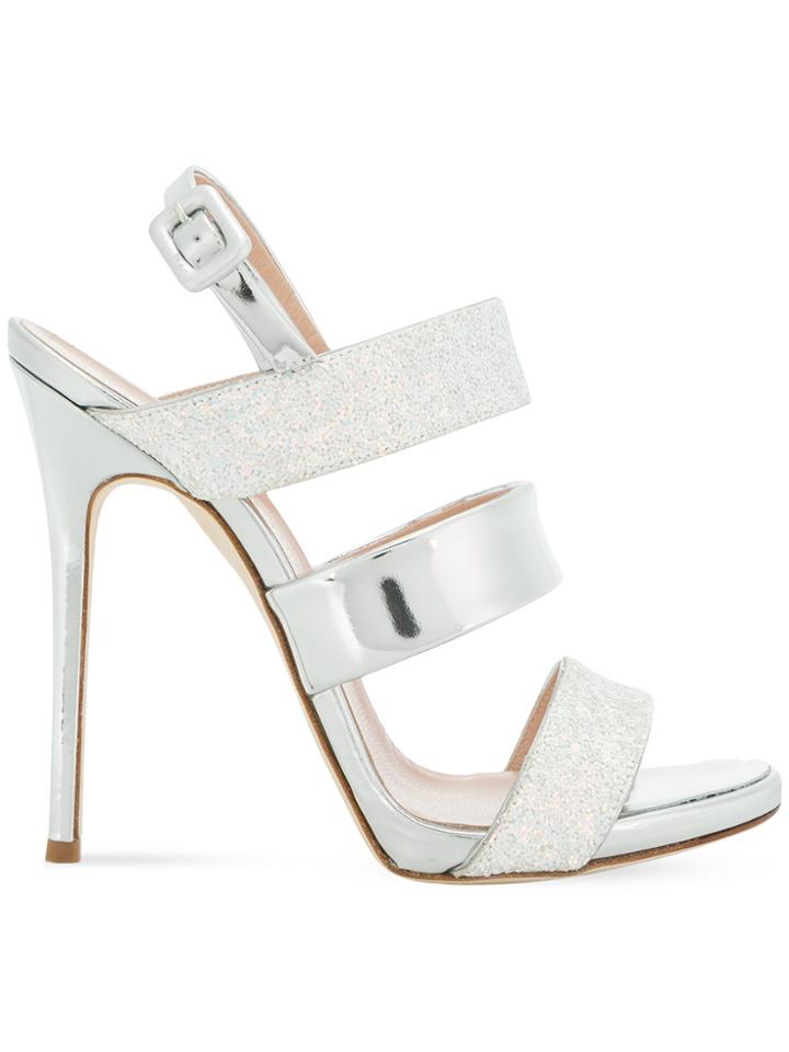 Giuseppe Zanotti Design Metallic Glitter Sandals