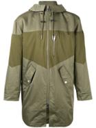 Diesel Panelled Military Jacket, Men's, Size: Medium, Green, Cotton/nylon/polyester
