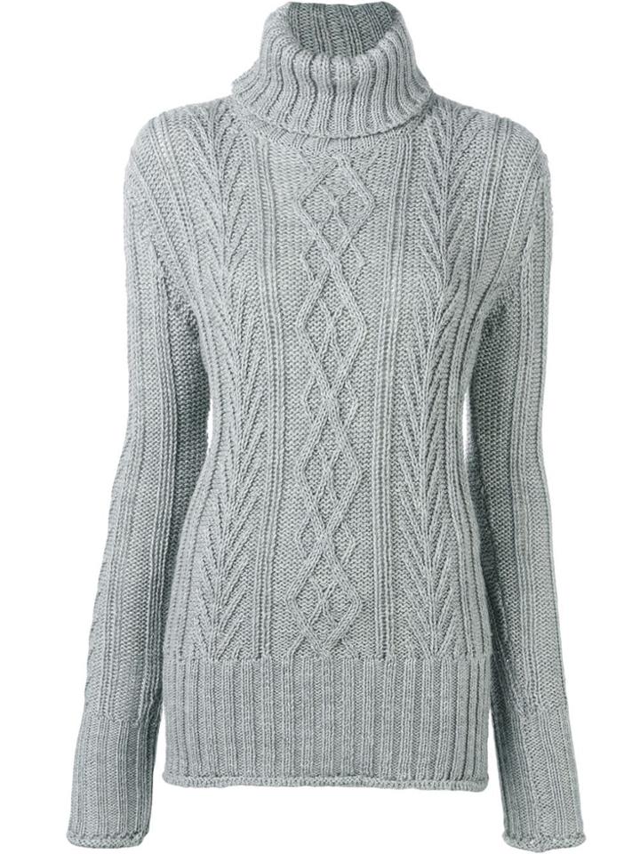 Thom Browne Center Back Rwb Turtleneck - Grey