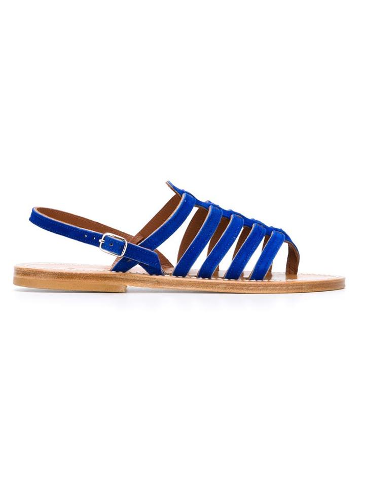 K. Jacques Homere Sandals, Women's, Size: 40, Blue, Suede/leather