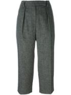 Brunello Cucinelli Front Pleat Cropped Trousers