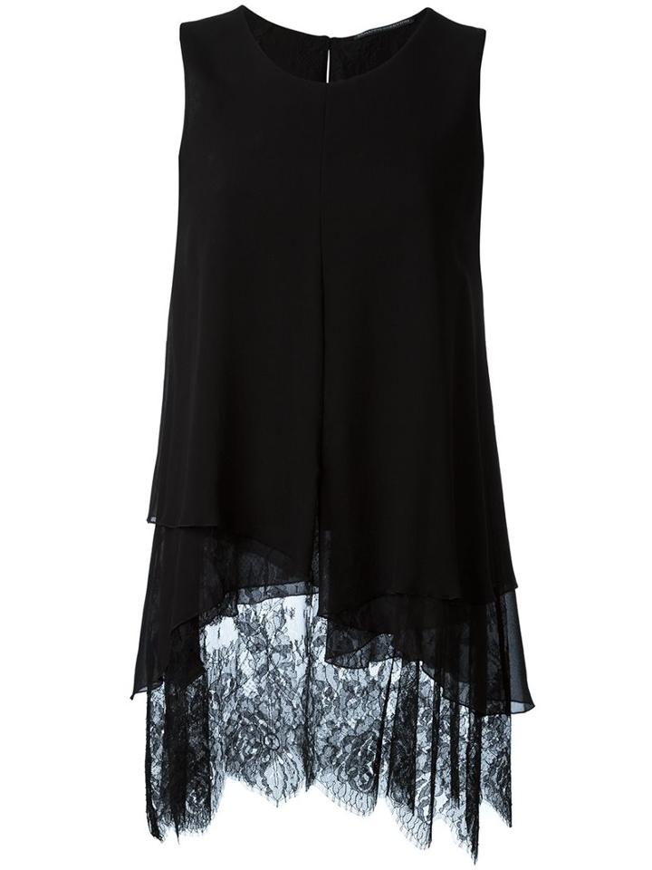 Ermanno Scervino Layered Lace Sleeveless Blouse