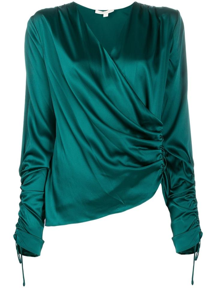 Jonathan Simkhai Wrap Silk Blouse - Green
