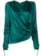 Jonathan Simkhai Wrap Silk Blouse - Green