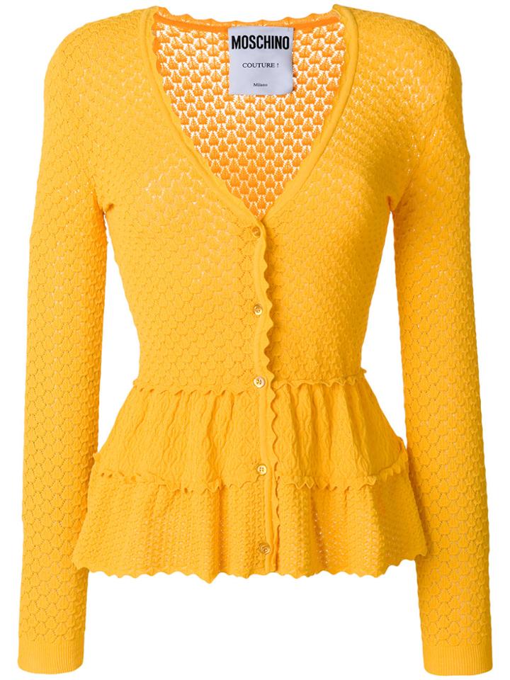 Moschino Frilled Crochet Cardigan - Yellow & Orange