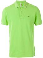 Sun 68 Contrast Logo Polo Shirt - Green