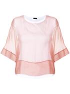 Peserico Sheer Layered Blouse - Pink & Purple