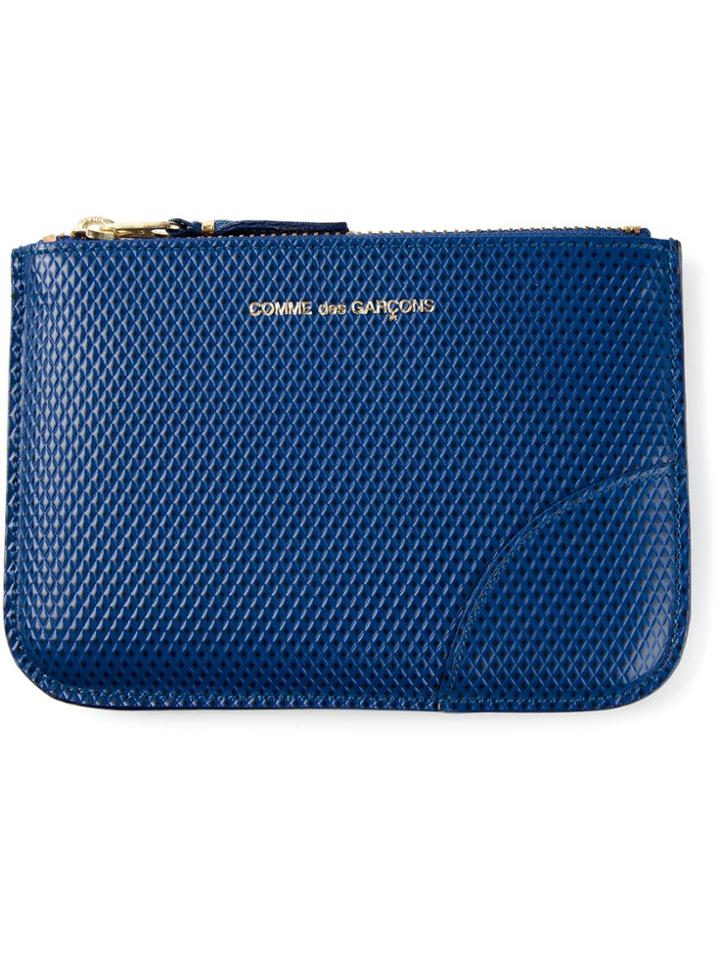 Comme Des Garçons Wallet Zipped Textured Coin Wallet - Blue