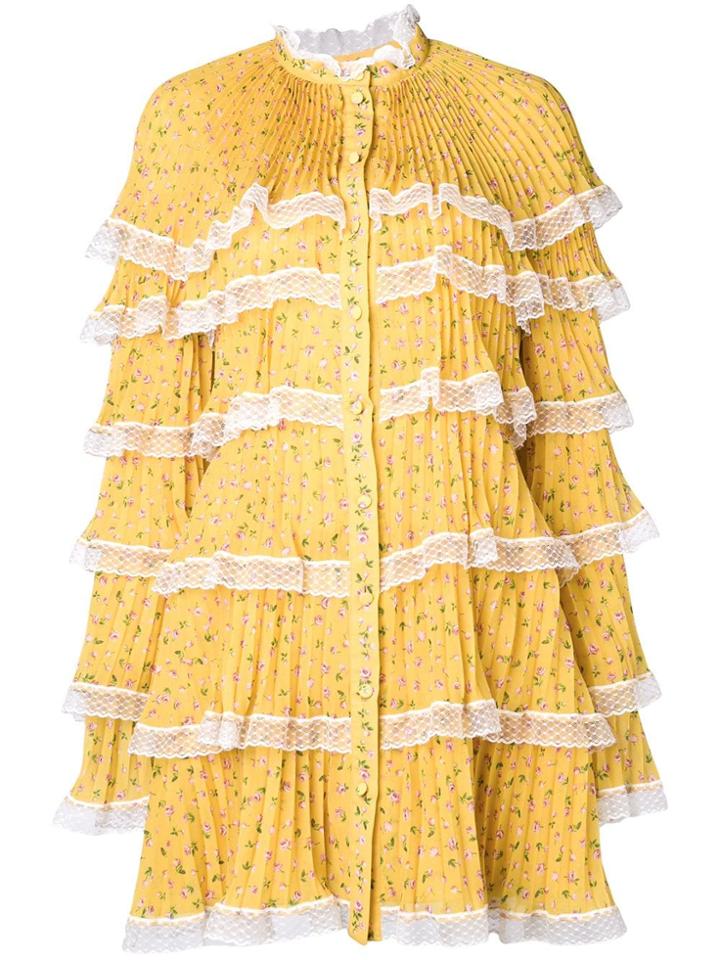 Philosophy Di Lorenzo Serafini Layered Short Dress - Yellow & Orange