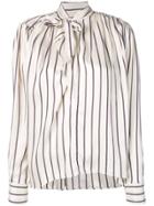 Isabel Marant Pussy Bow Striped Blouse - Neutrals