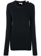 Chloé - Fitted Knitted Top - Women - Wool - Xs, Blue, Wool