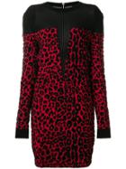 Balmain Tiger Print Mini Dress - Red