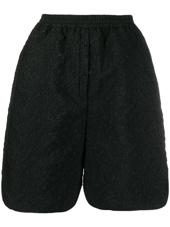 Cecilie Bahnsen Flower-embroidered Shorts - Black