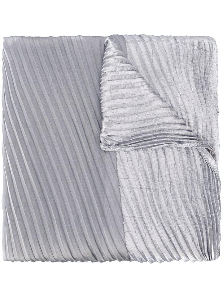 Armani Collezioni Pleated Scarf, Women's, Grey, Polyamide/polyester