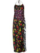 Attico Patchwork Slip Dress - Black