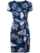 Diane Von Furstenberg Leaf Print Fitted Dress