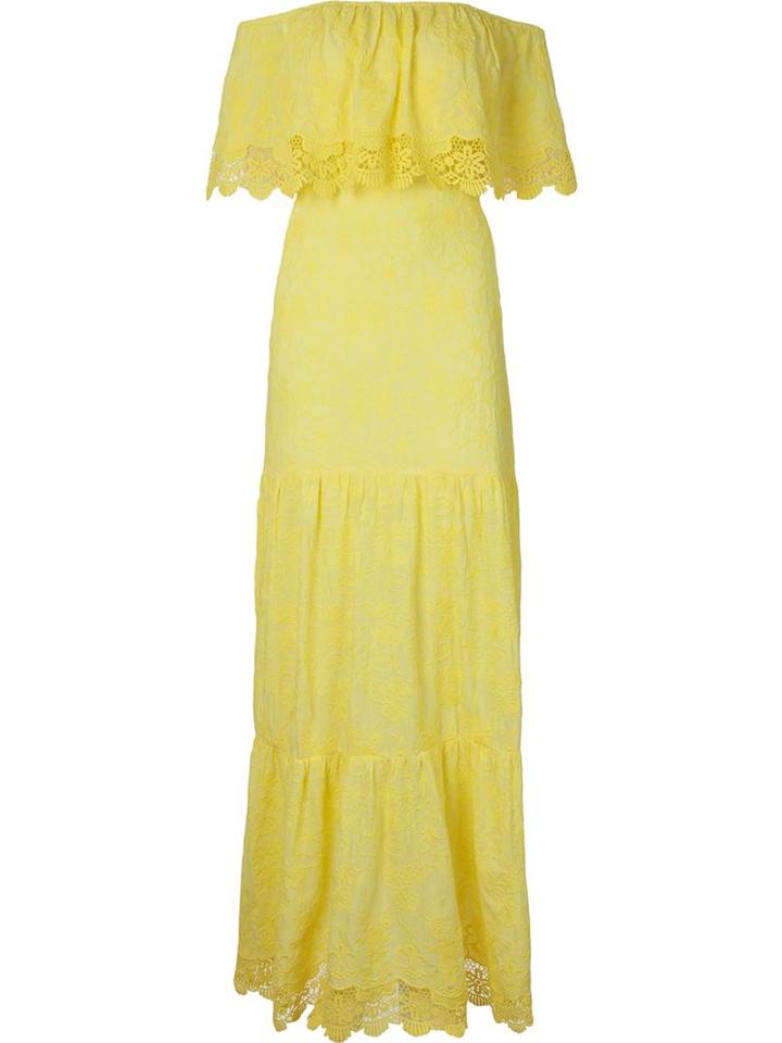 Skinbiquini Ruffled Off-shoulder Maxi Dress, Women's, Size: P, Yellow/orange, Polyester