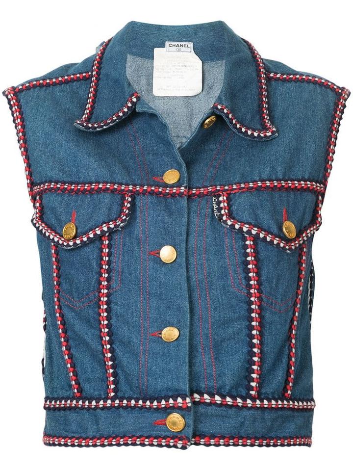 Chanel Pre-owned Sleeveless Denim Vest - Blue