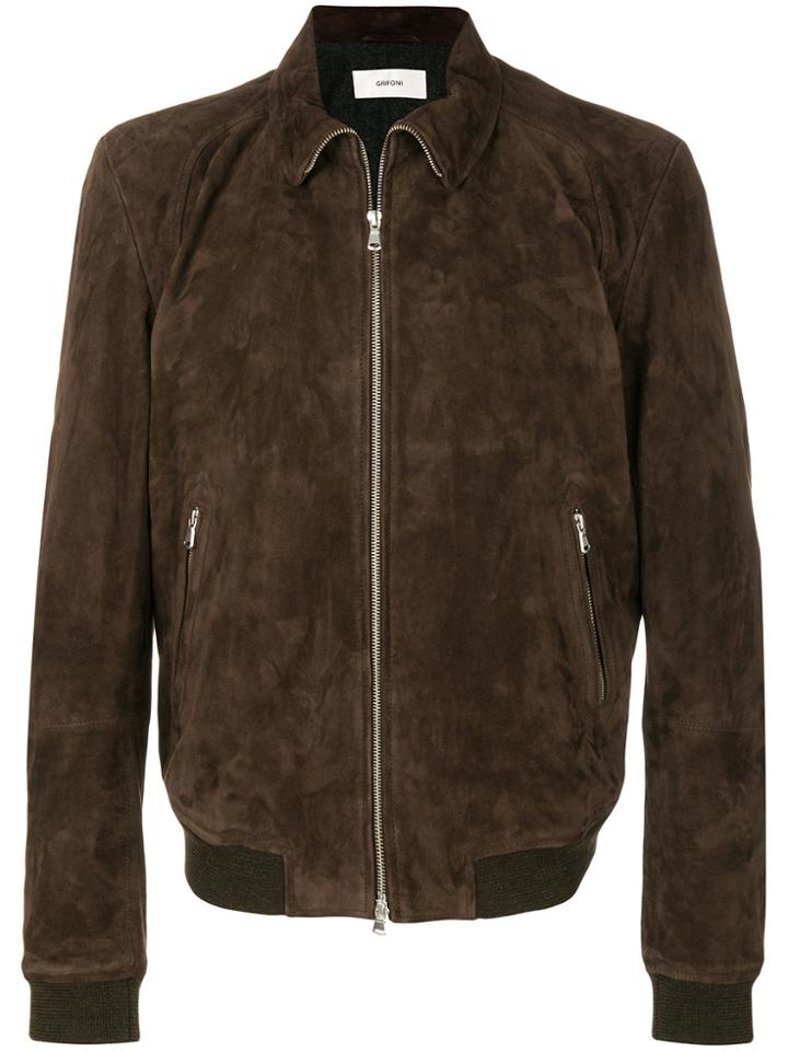 Mauro Grifoni Fitted Zipped Jacket - Brown