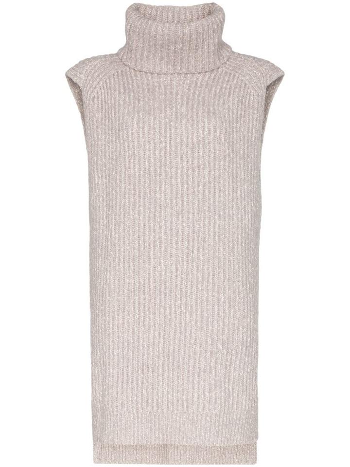 See By Chloé Turtleneck Sleeveless Knit Jumper - Grey