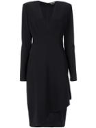 Tom Ford Asymmetric Drape Midi Dress - Black