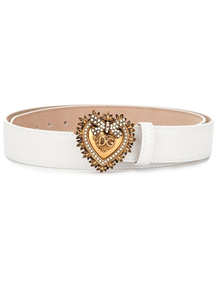 Dolce & Gabbana Devotion Embellished Belt - White
