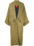 Ultràchic Plaid Oversized Coat, Women's, Size: 36, Yellow/orange, Cotton/acrylic/nylon/pbt Elite