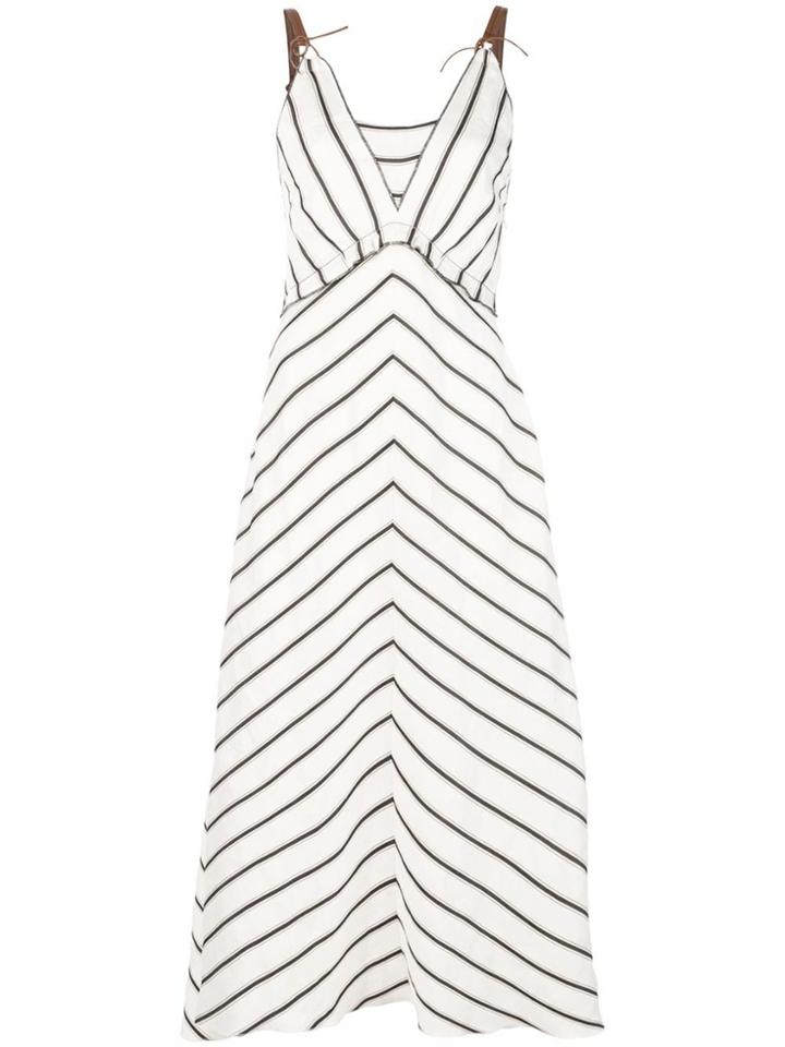 Dorothee Schumacher Striped V-neck Dress - White
