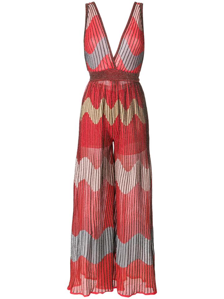M Missoni Printed Palazzo Jumpsuit - Yellow & Orange