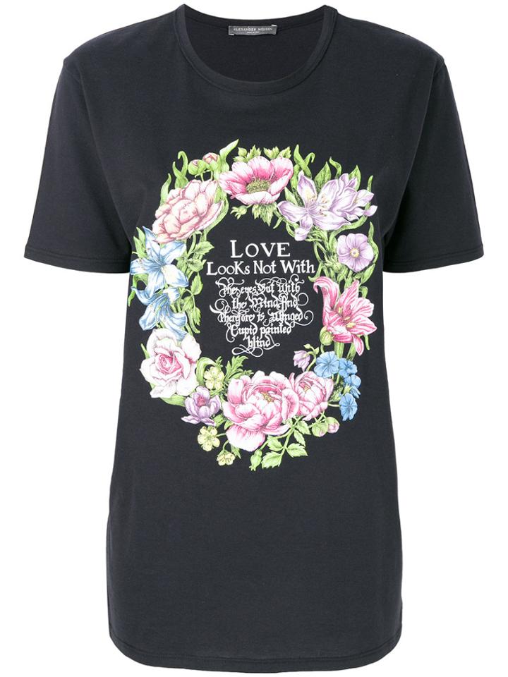 Alexander Mcqueen Floral Motif T-shirt - Blue