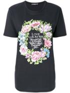 Alexander Mcqueen Floral Motif T-shirt - Blue