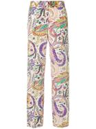 Etro Printed High-waisted Trousers - Multicolour
