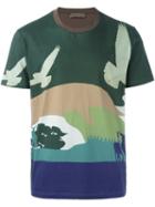 Etro Landscape Print T-shirt, Men's, Size: Small, Cotton