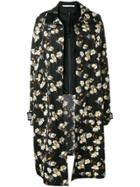 Off-white Floral Oversized Overcoat - Black