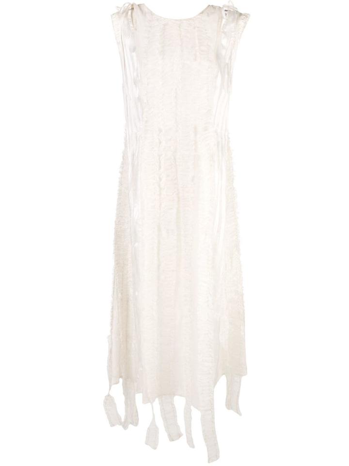Renli Su Sheer Ruffle Dress - White
