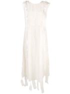 Renli Su Sheer Ruffle Dress - White