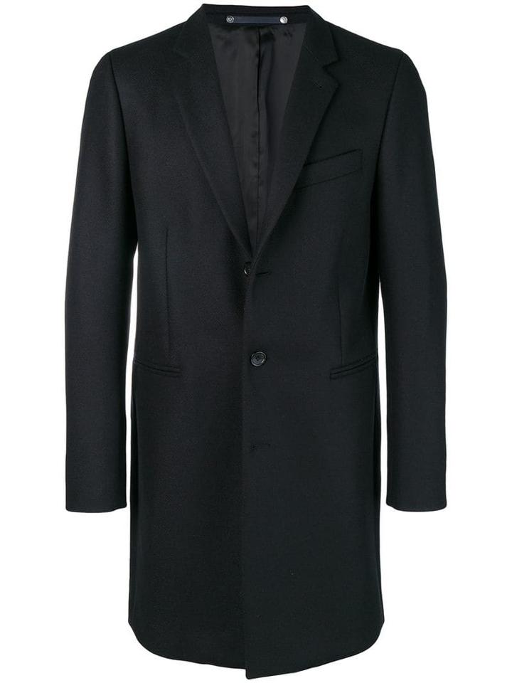 Ps Paul Smith Single-breasted Fitted Coat - Black