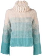Fendi Gradient Roll Neck Jumper - Blue