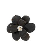 Chanel Pre-owned Embellished Camélia Brooch - Black