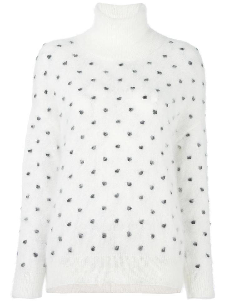 Giamba Polka Dot Turtleneck Jumper - White