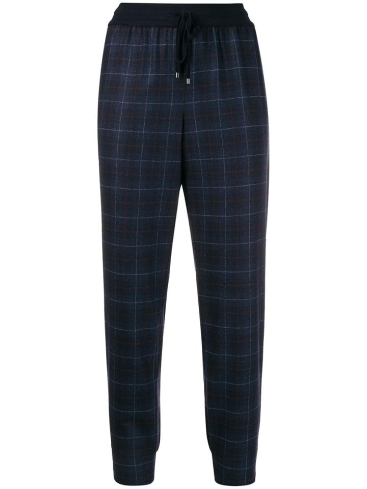 Lorena Antoniazzi Check Printed Track Pantschec - Blue