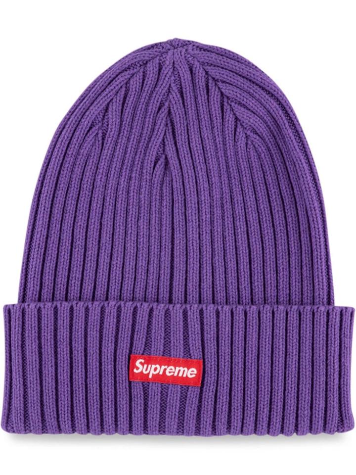 Supreme Logo Knit Beanie - Purple